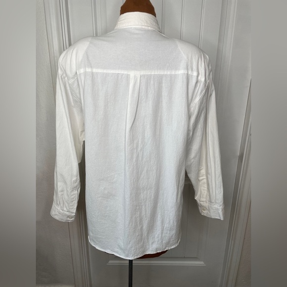 Jane Ashley Beaded Button Down Shirt Sequins White Size Large - Picture 3 of 7